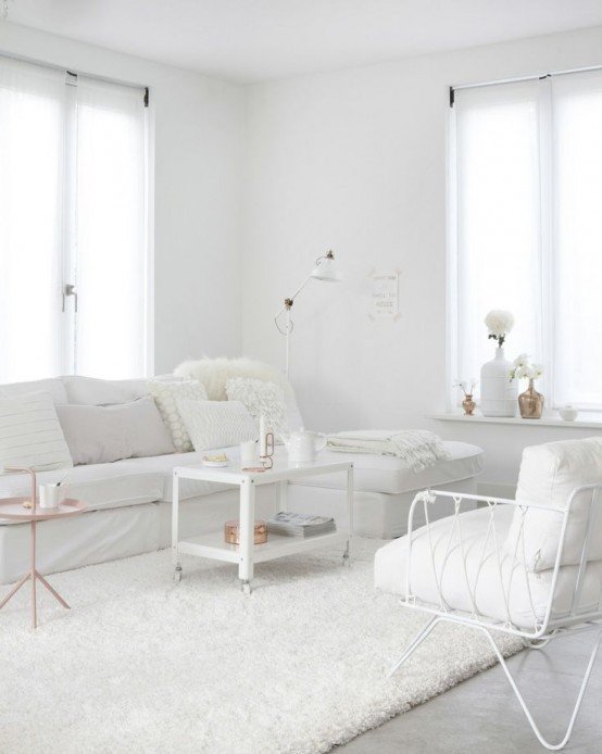 All Shades White 30 Beautiful Living Room Designs