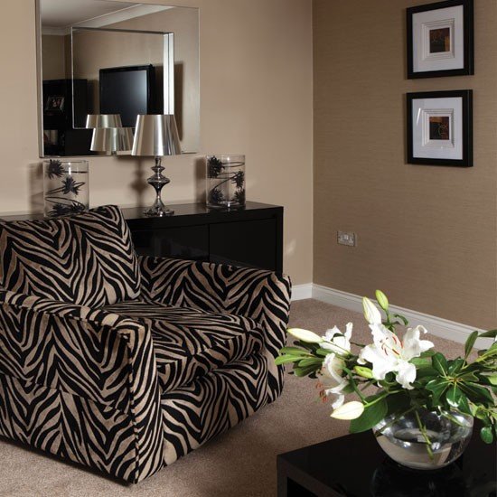 Bold zebra print living room Living room