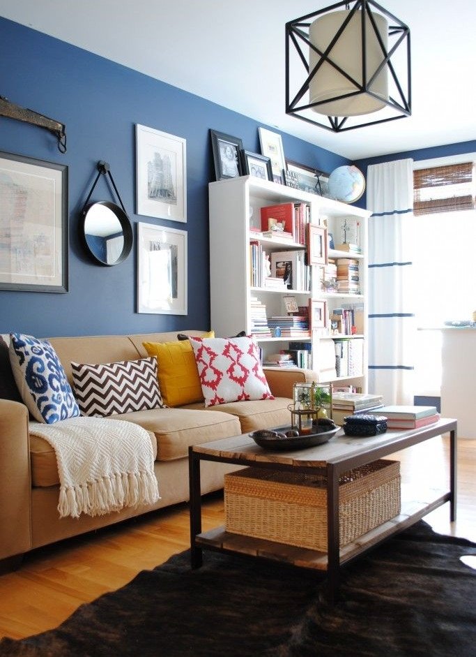 Unique Blue and White Living Room Design Ideas