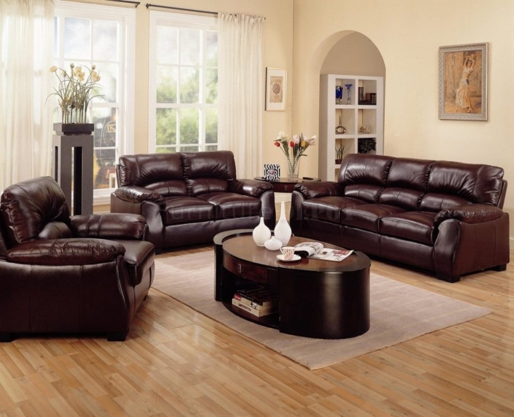Elegant Living Room decorating ideas with brown leather