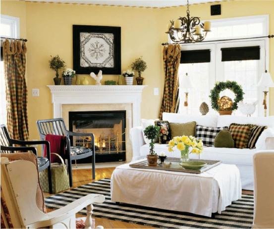 Country style living room decor Home Decorating Ideas