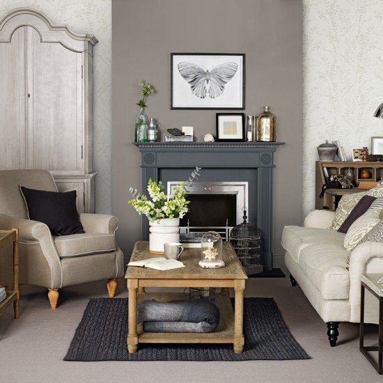 Brown and grey living room