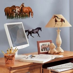24 New WILD HORSES WALL DECALS Horse Room Stickers Kids