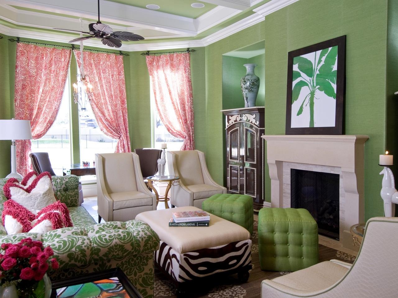 Lime Green Living Room Design With Fresh Colors