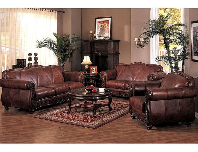 french country living room decor leather
