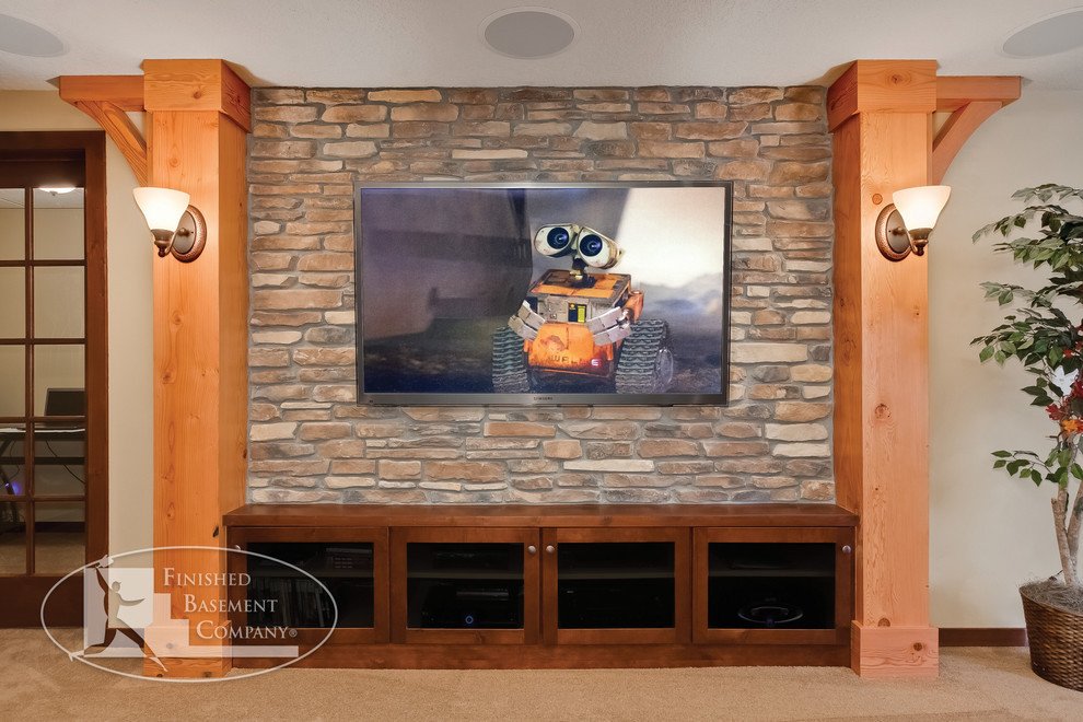 Terrific Rustic Tv Stand decorating ideas for Basement