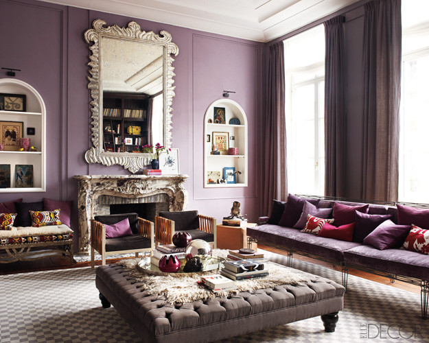 Purple Passion Wednesday Glamorous Living Room Decor by