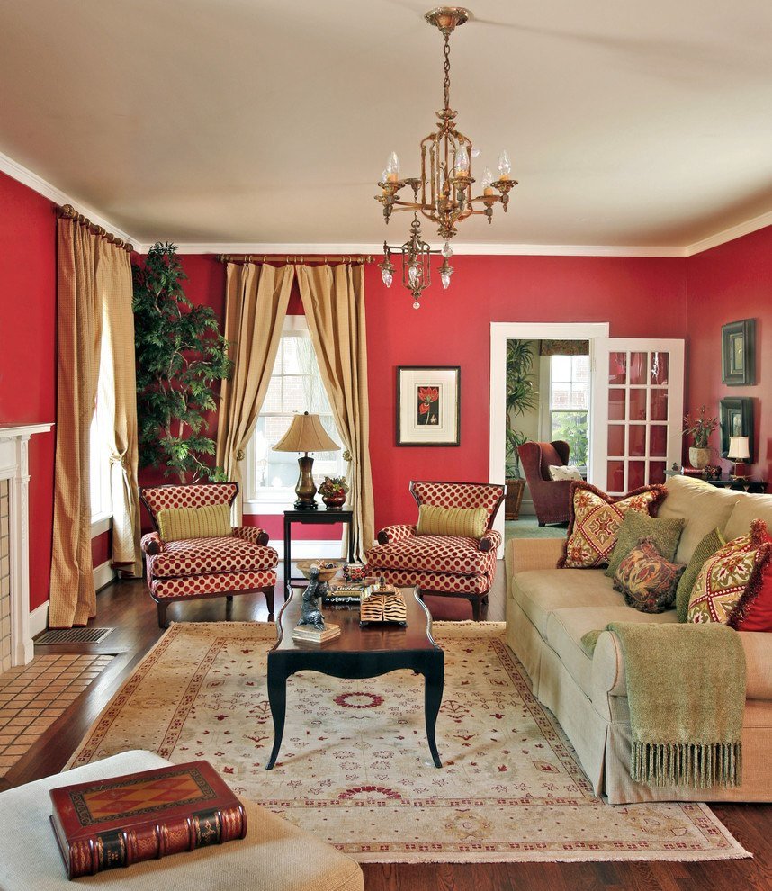 Red Living Rooms Design Ideas Decorations s