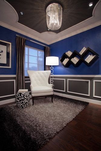 Sittting room Love the royal blue charcoal grey