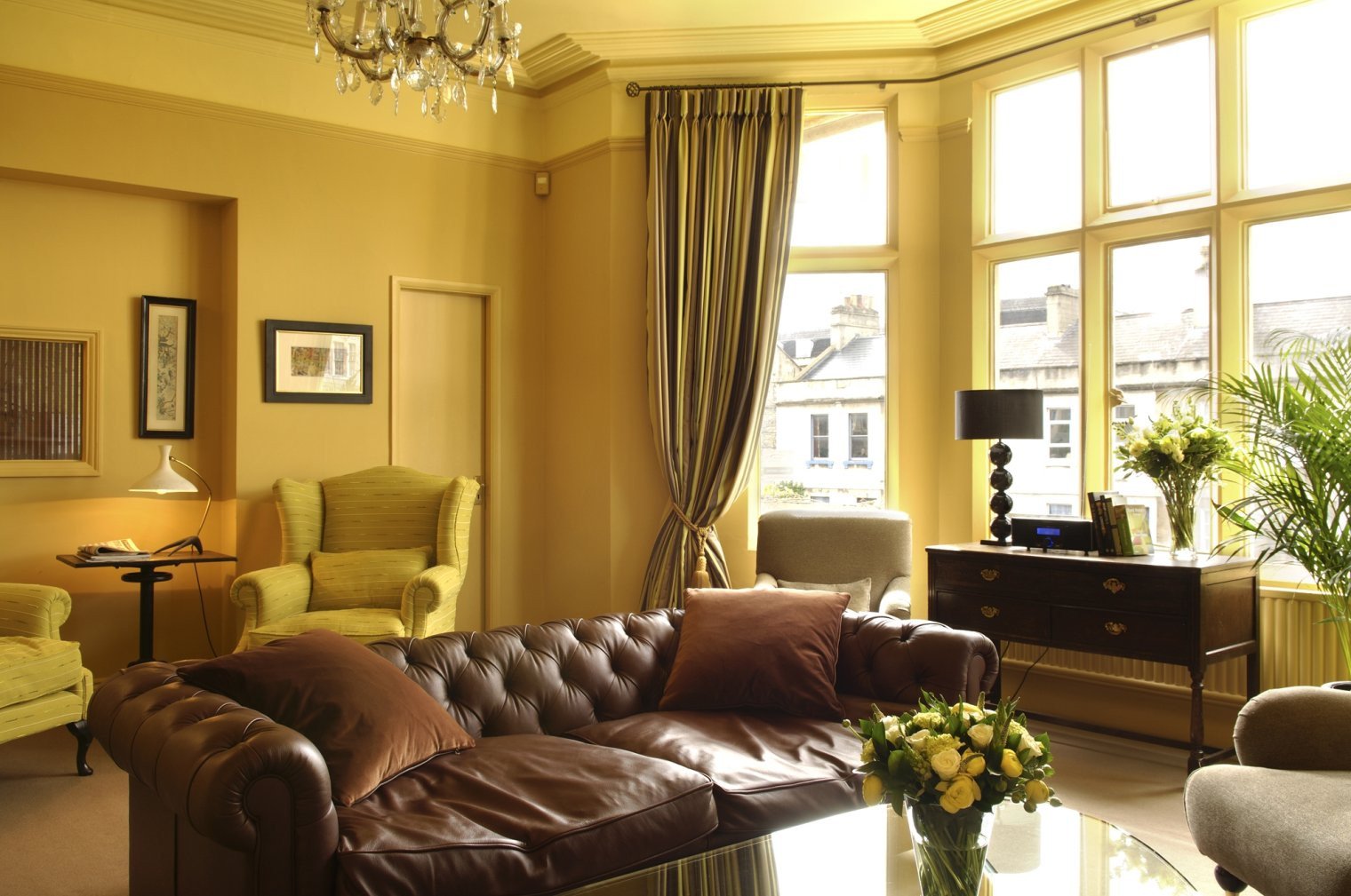 Yellowish Color Schemes for Living Room
