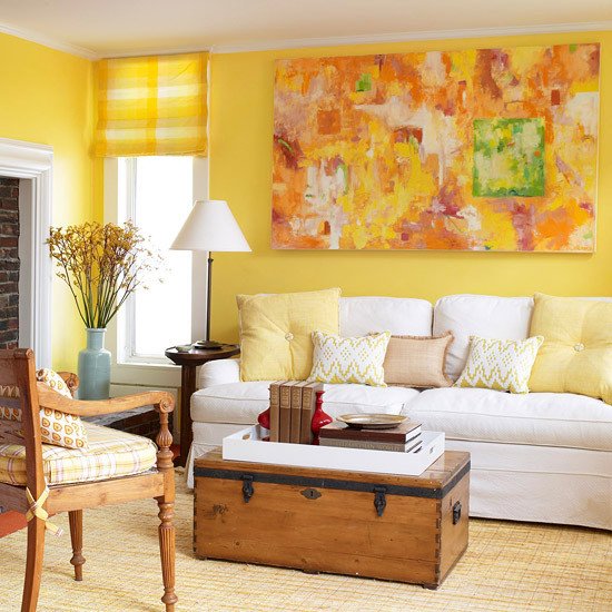 Yellow living room design ideas