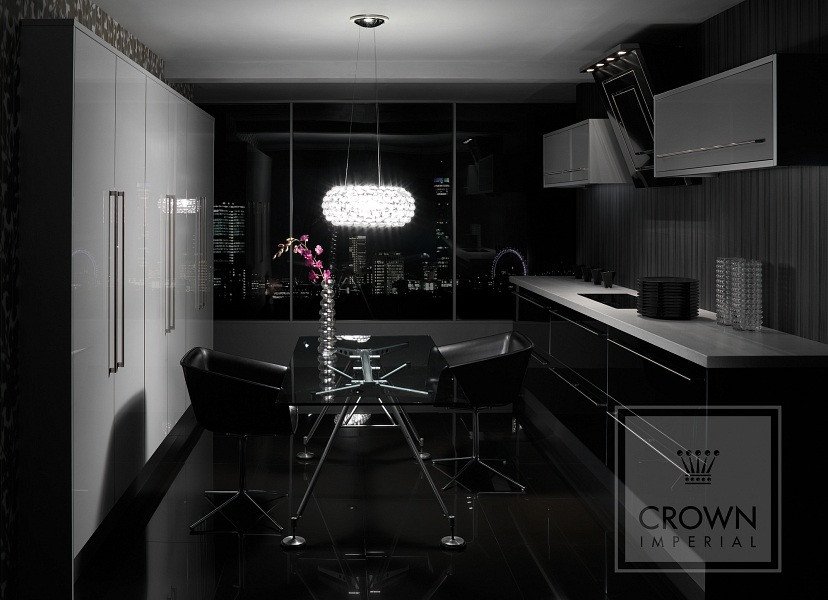 Black and Silver Kitchen Decor Unique Black Silver and White Elegant Kuchnie Crown Imperial Magnatkitchens Ltd