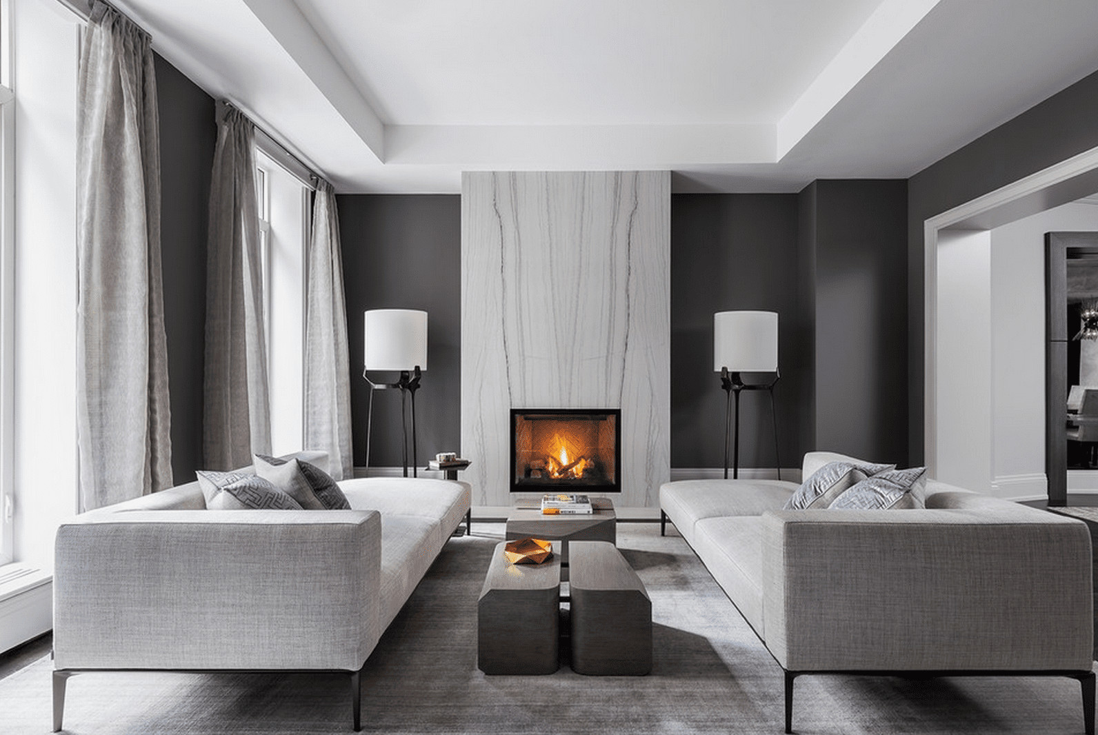 black contemporary living room ideas