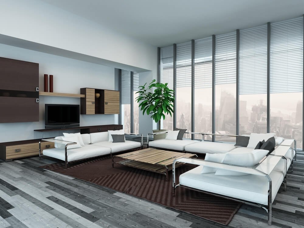contemporary grey living room