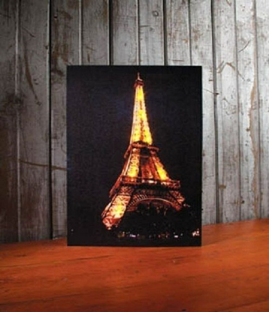 Eiffel tower Decor with Lights Inspirational Eiffel tower Paris France Lighted Canvas Wall Decor Sign New Free Shipping