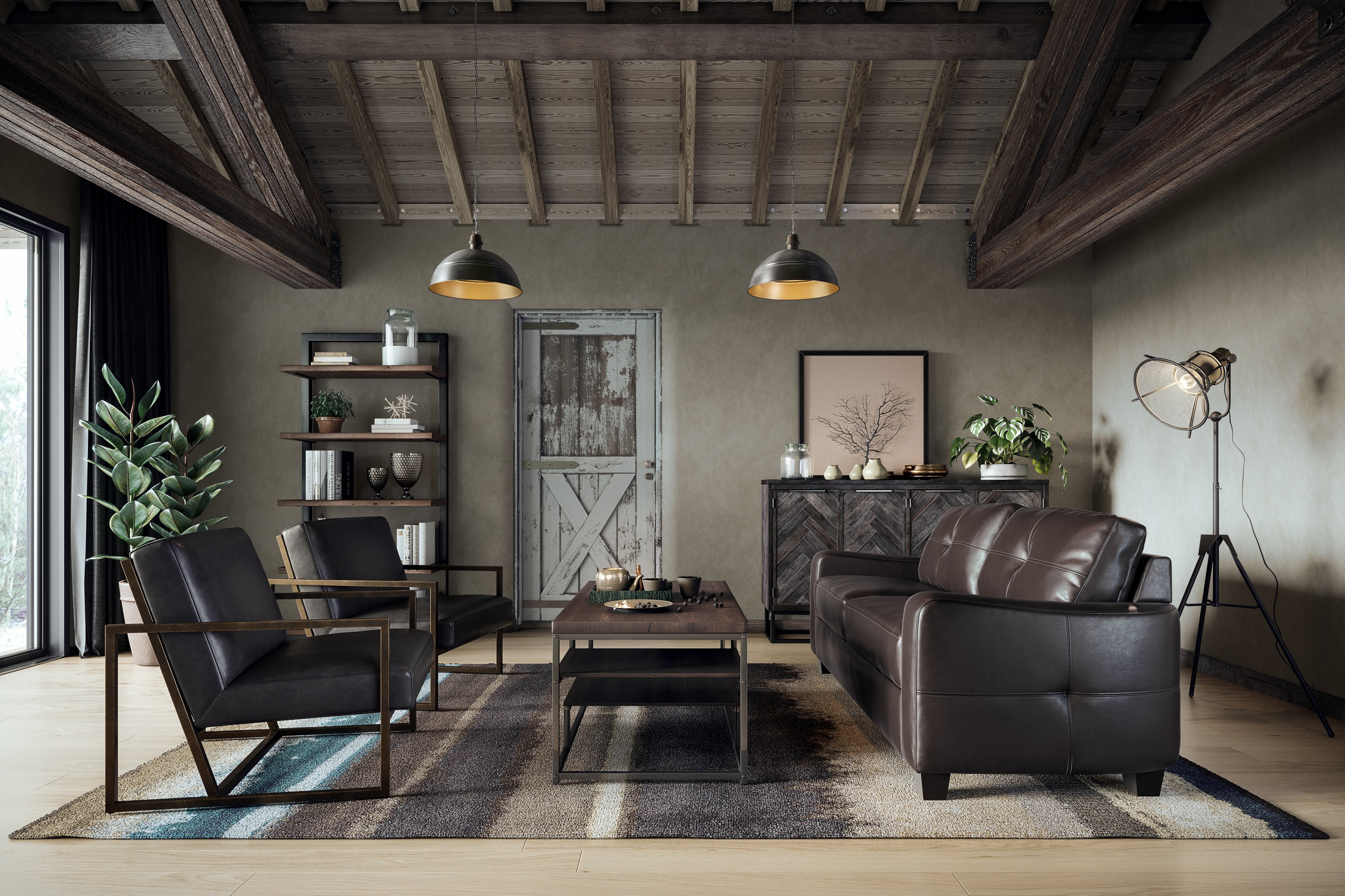 modern industrial living room images