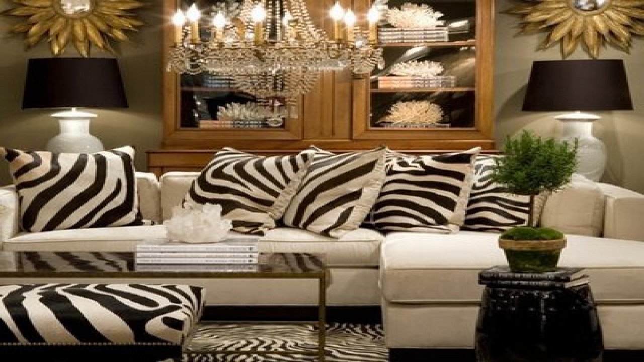 zebra print decorating living room