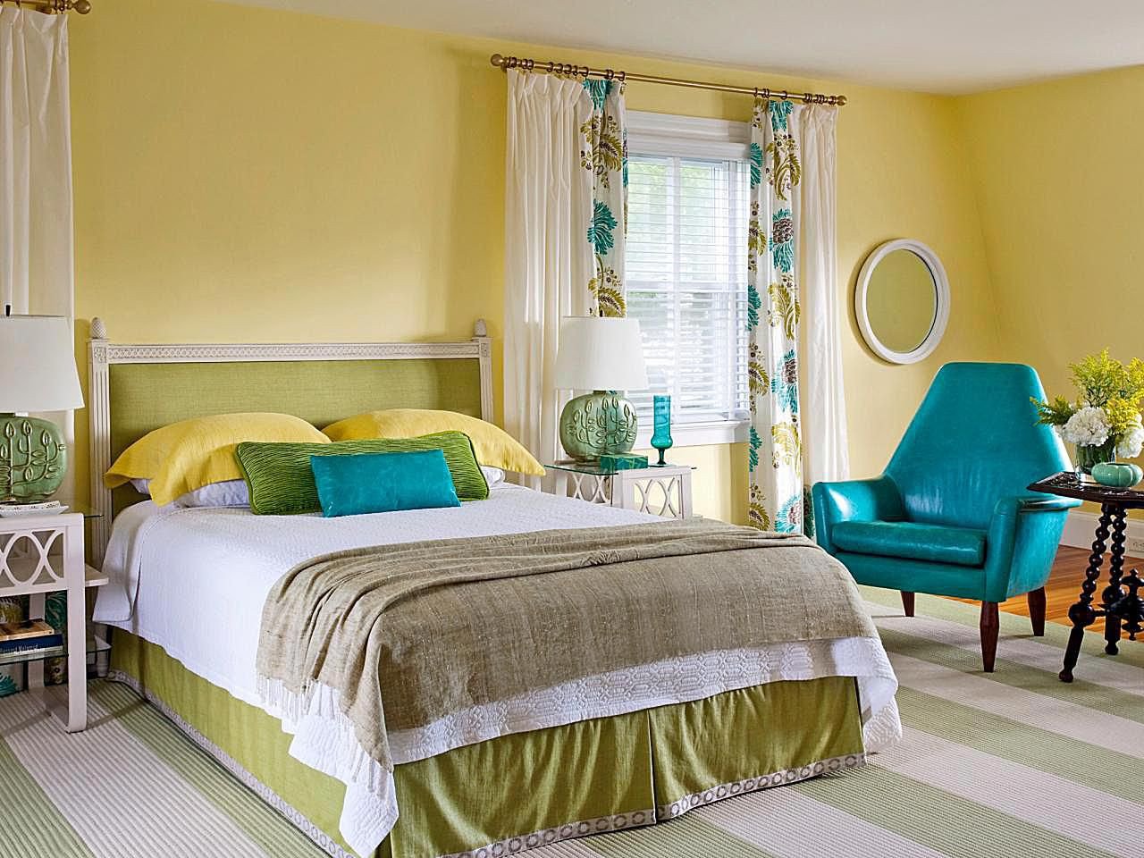 Yellow And Navy Blue Bedroom Decorating Ideas
