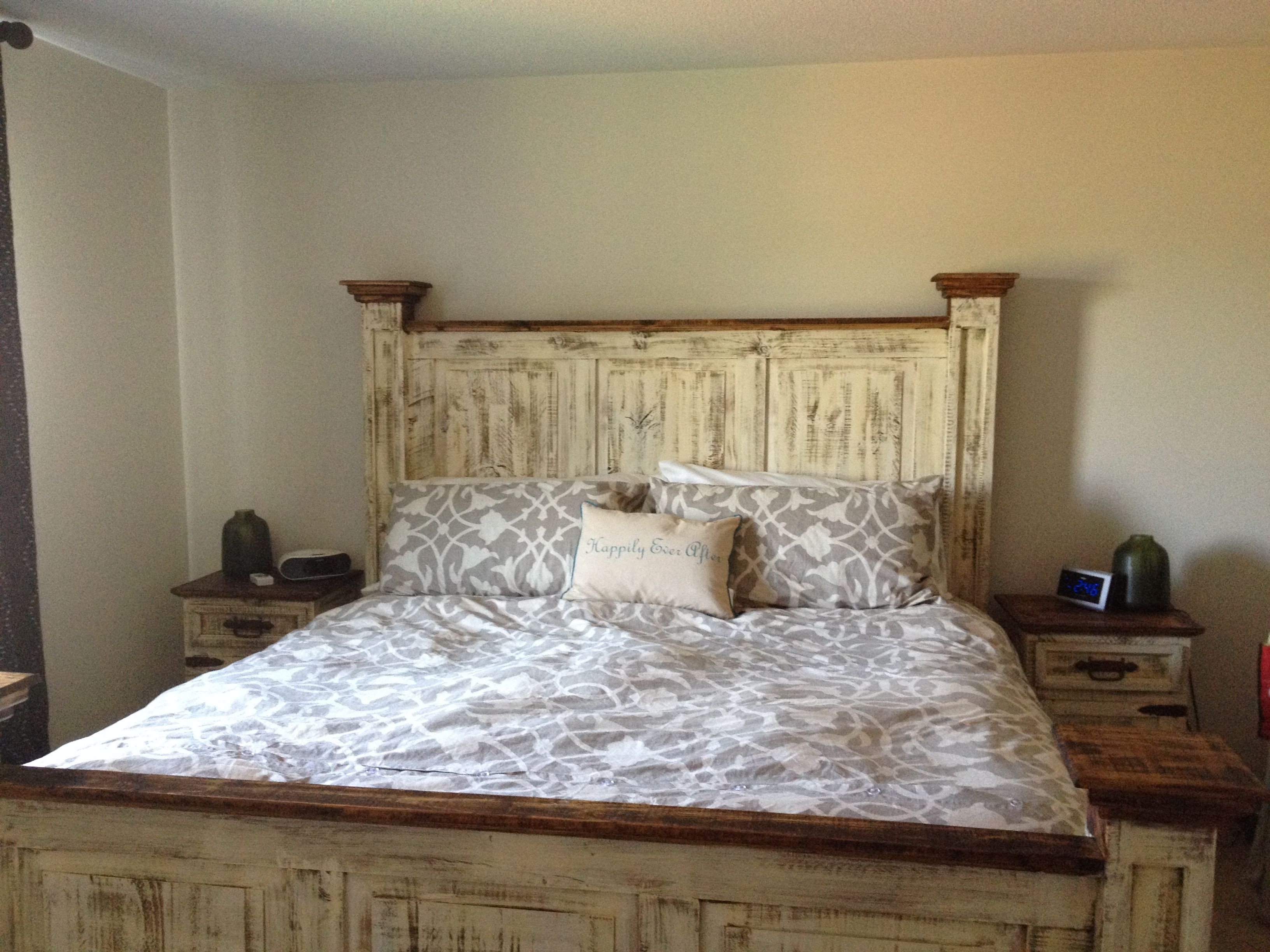 Rustic Pine Bedroom Furniture Inspirational Mexican Pine White Wash Antiqued Tall Headboard Queen Bed