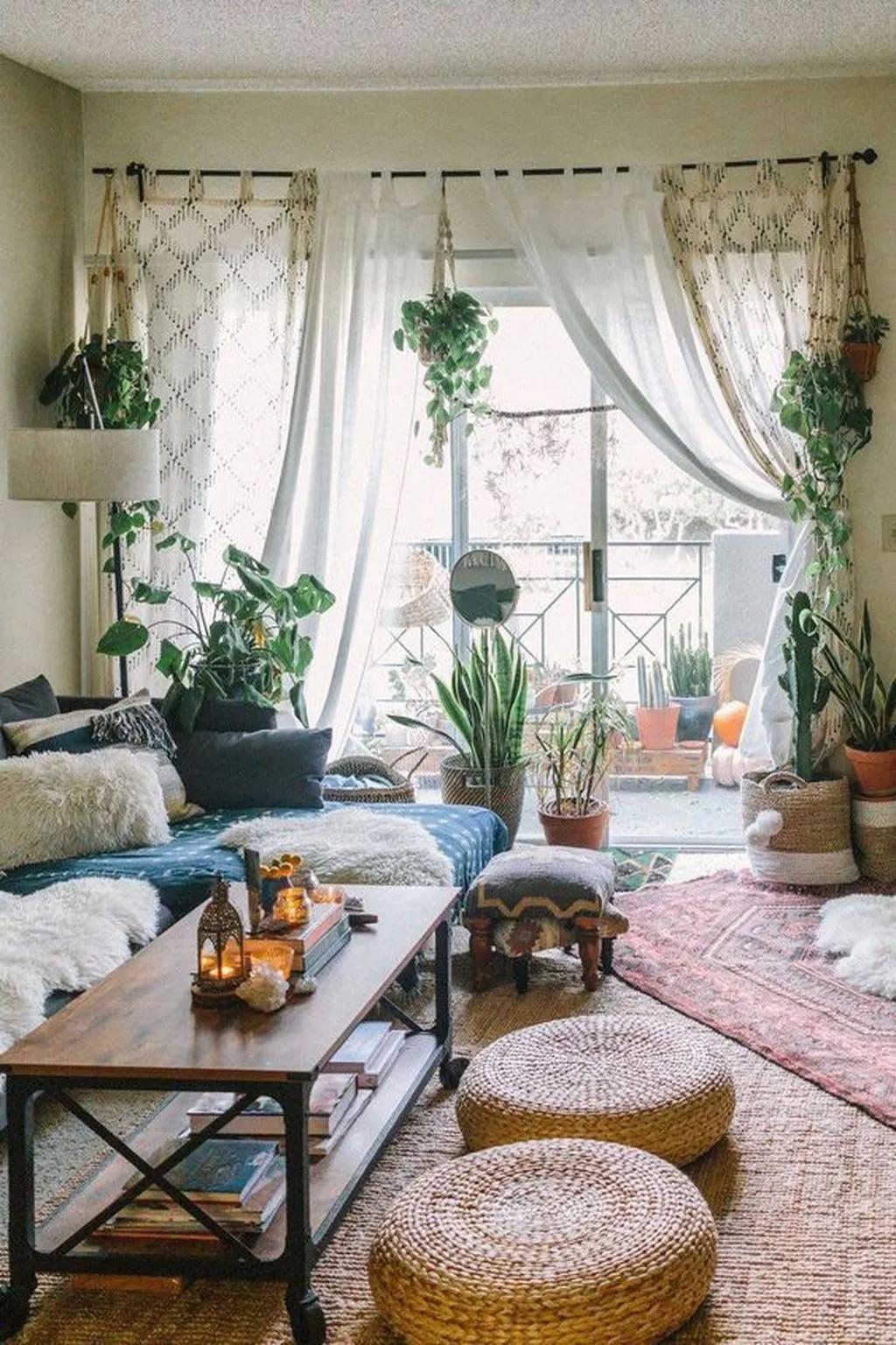 Boho Japanese Living Room Background