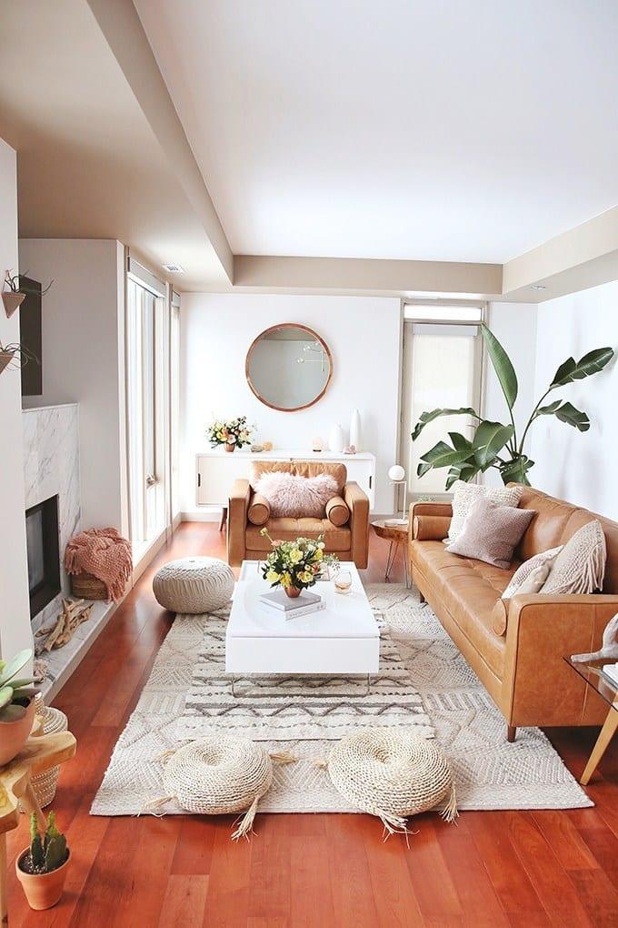 Boho Japanese Living Room Green