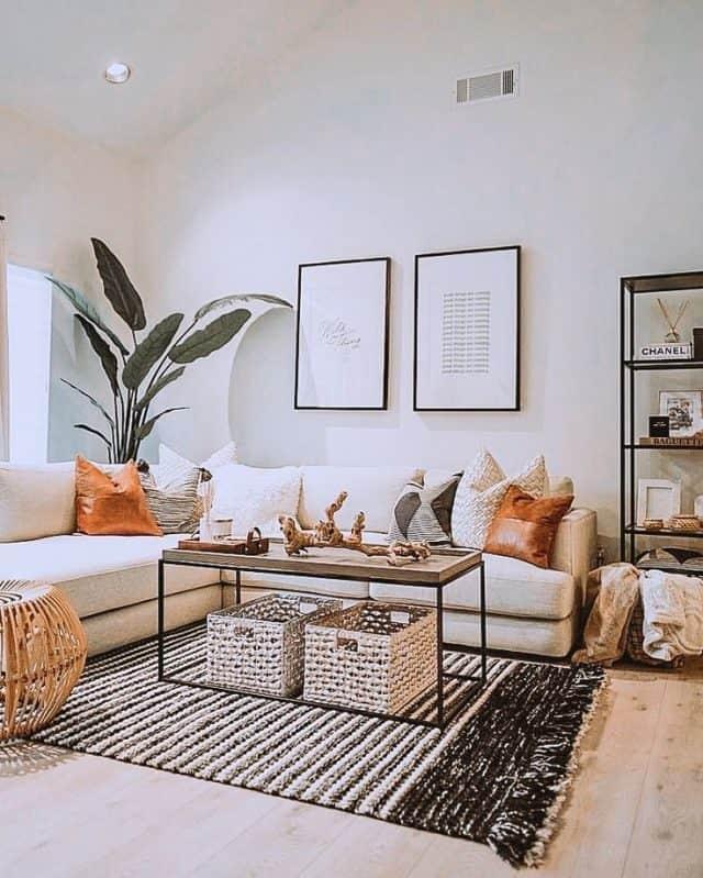 Boho Living Room Aesthetic Bench