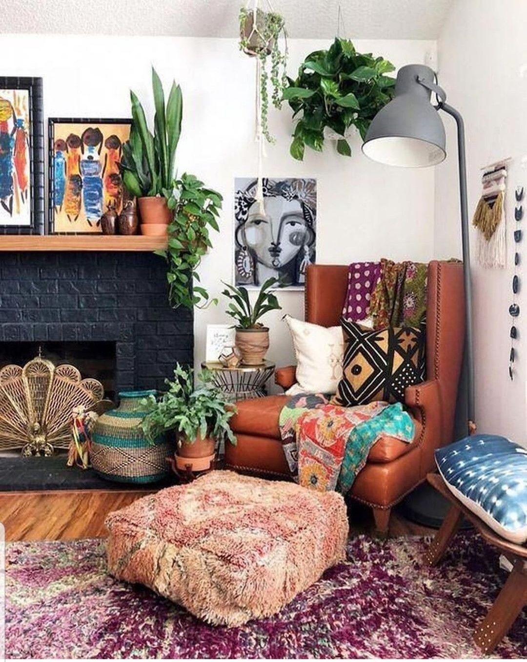 Boho Living Room Aesthetic Glass