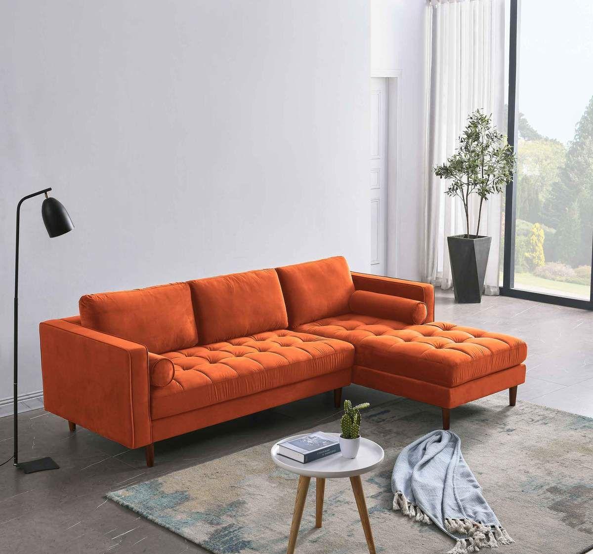 Boho Living Room Orange Couch Elegant