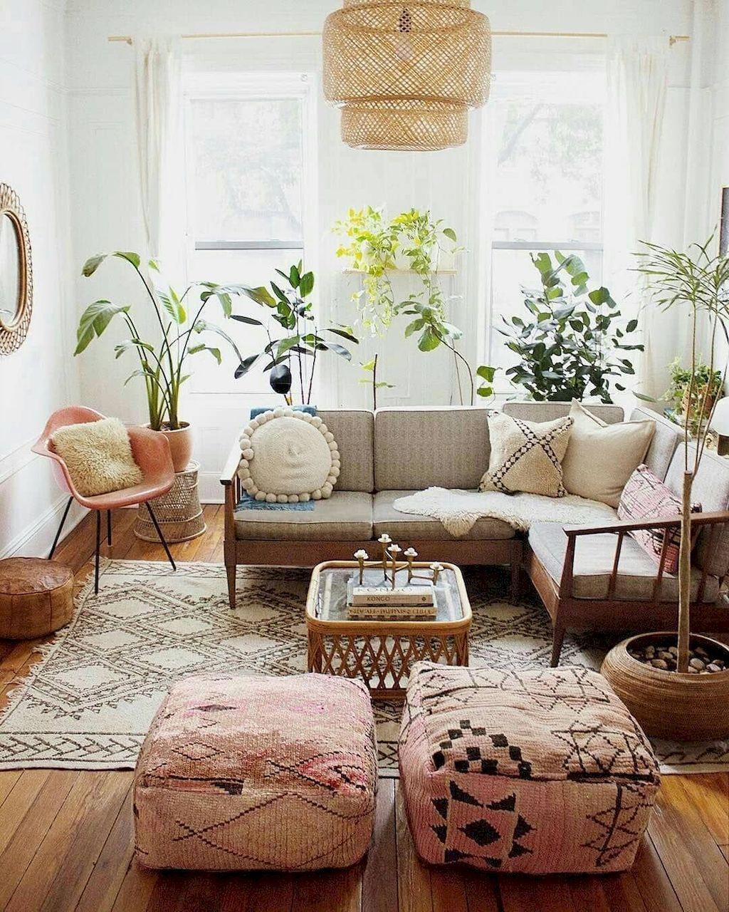 Boho Living Room Rattan Aesthetic