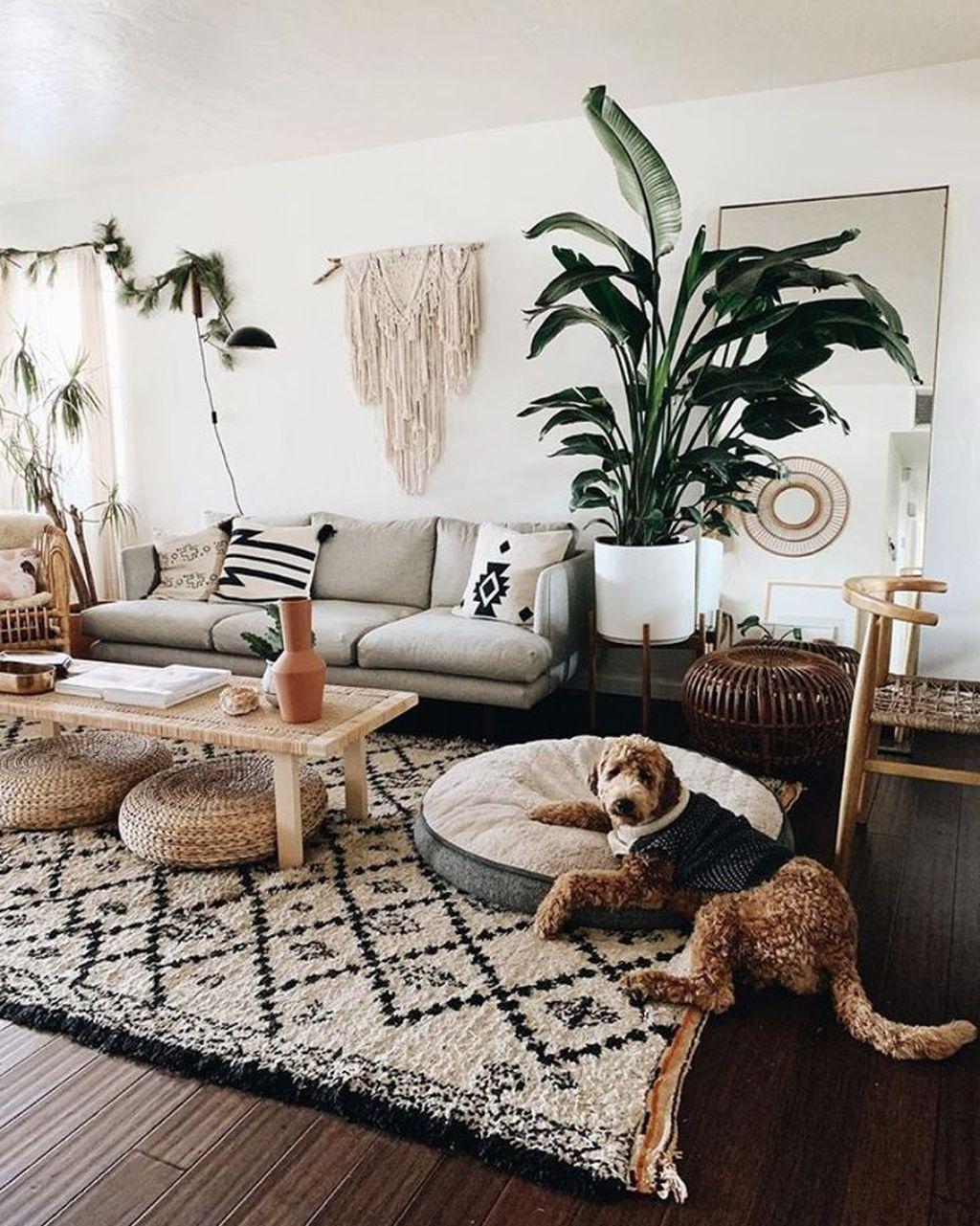 Boho Living Room Rattan Art