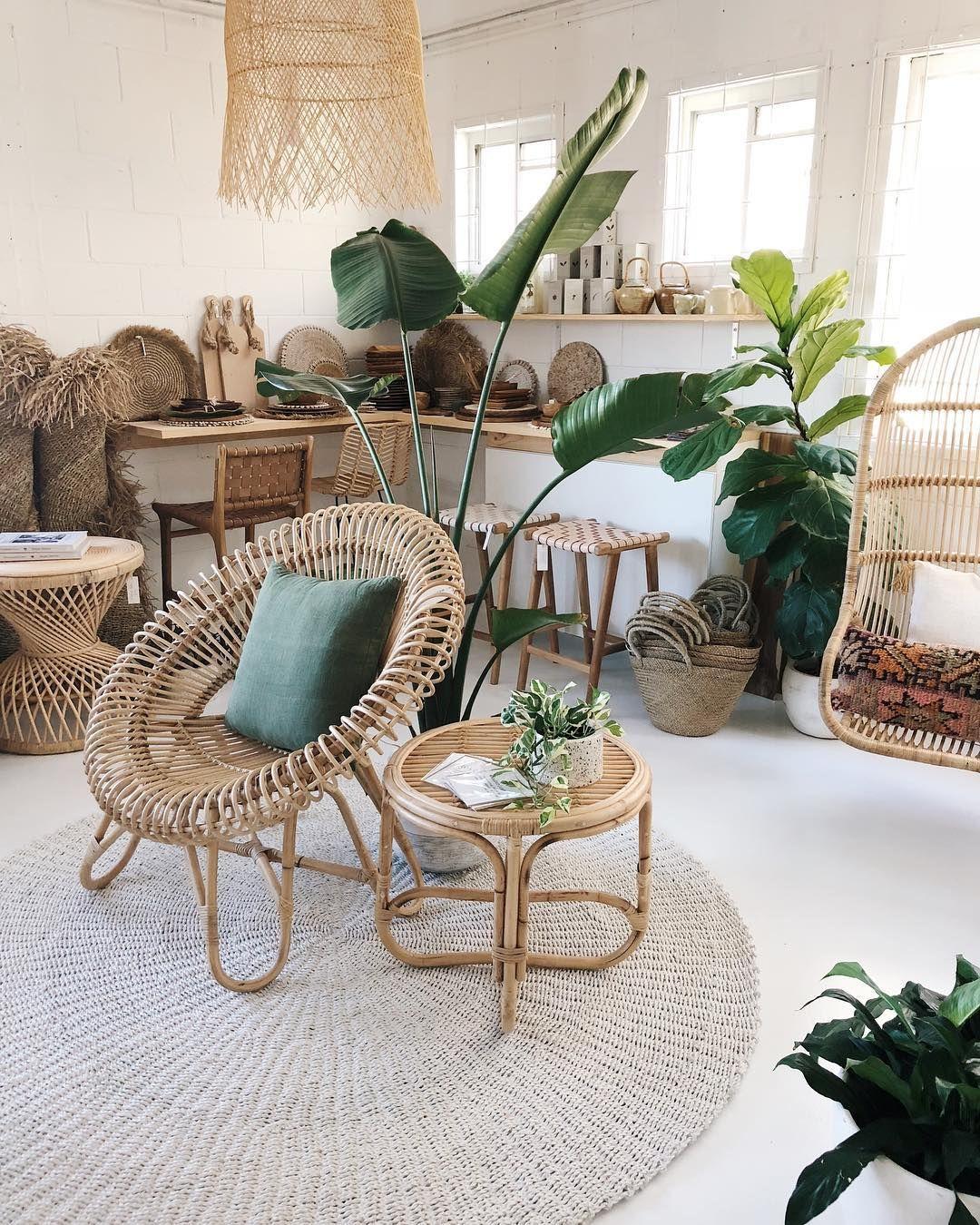 Boho Living Room Rattan Dwg