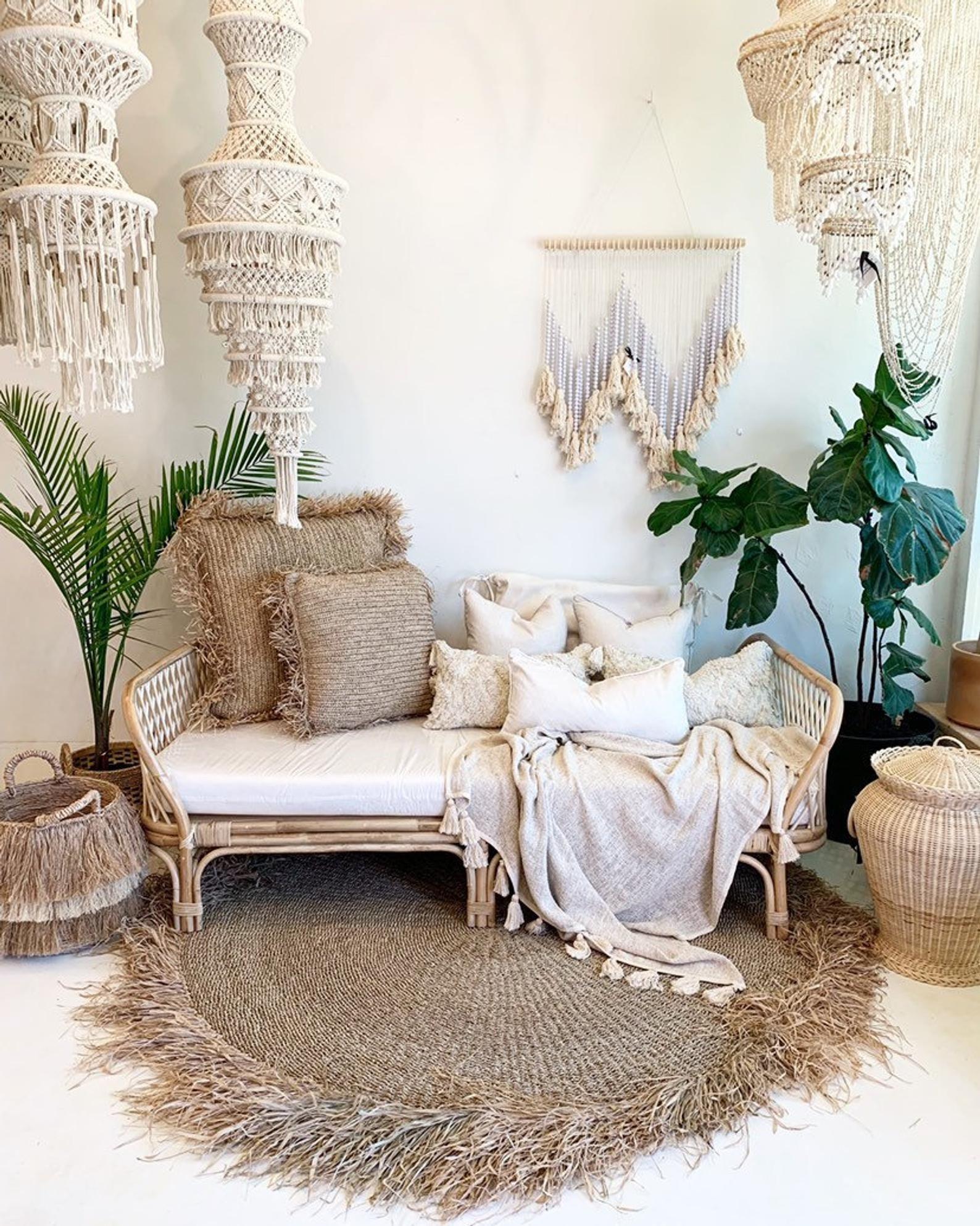 Boho Rattan Living Room