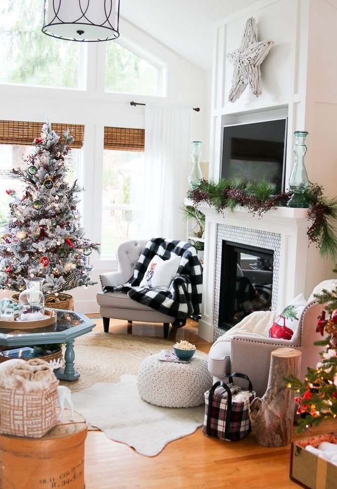 25 Christmas Living Room Design Theme Ideas