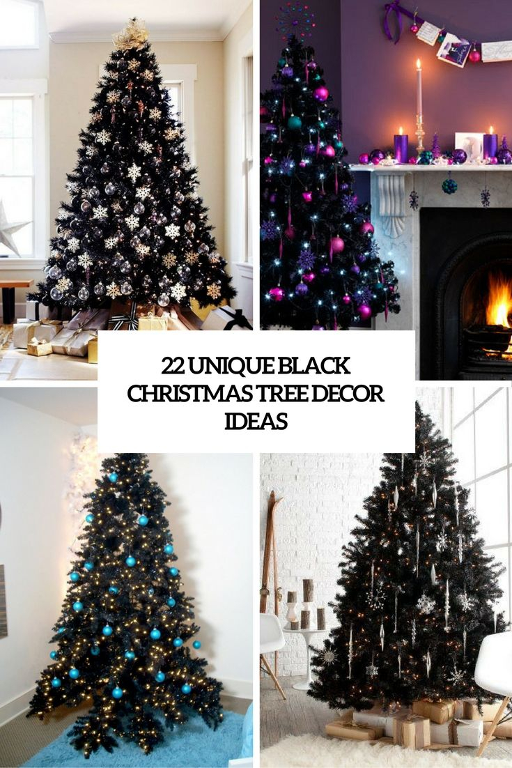 28 Black Christmas Tree Decorations Theme Ideas