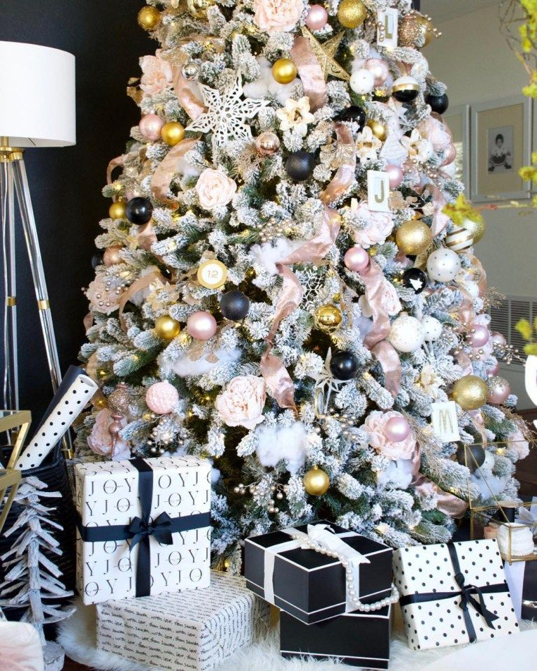 28 Black Christmas Tree Decorations Theme Ideas