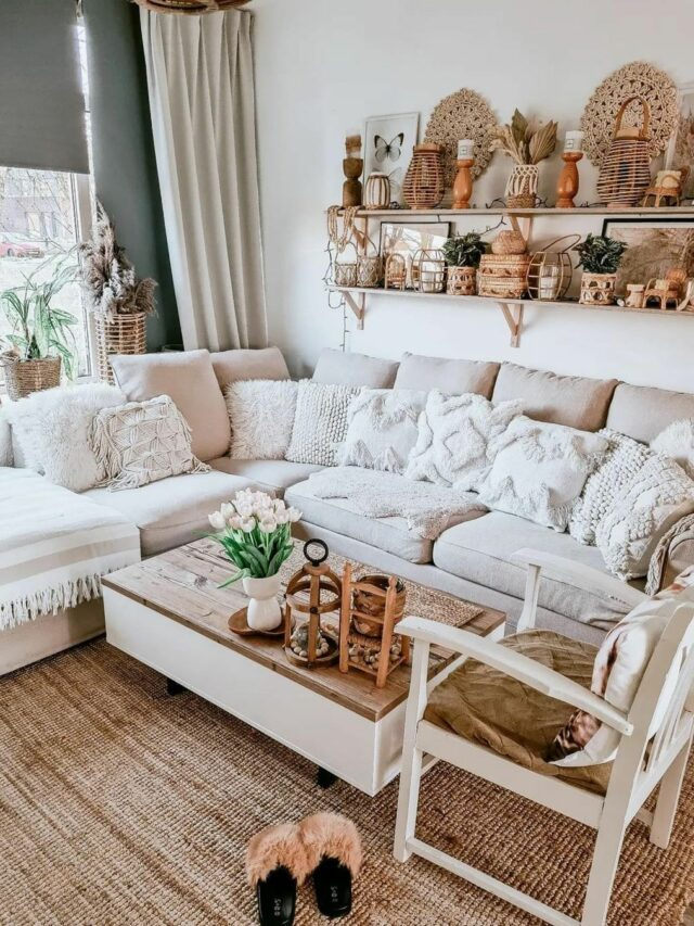 35 Boho Living Room Aesthetic Bench Ideas