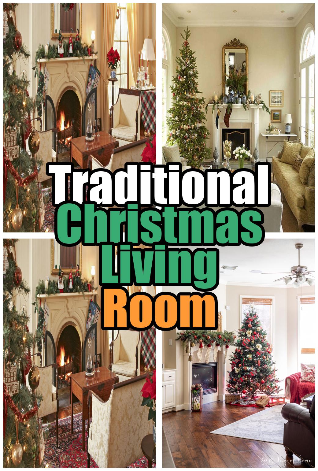 Traditional Christmas Living Room