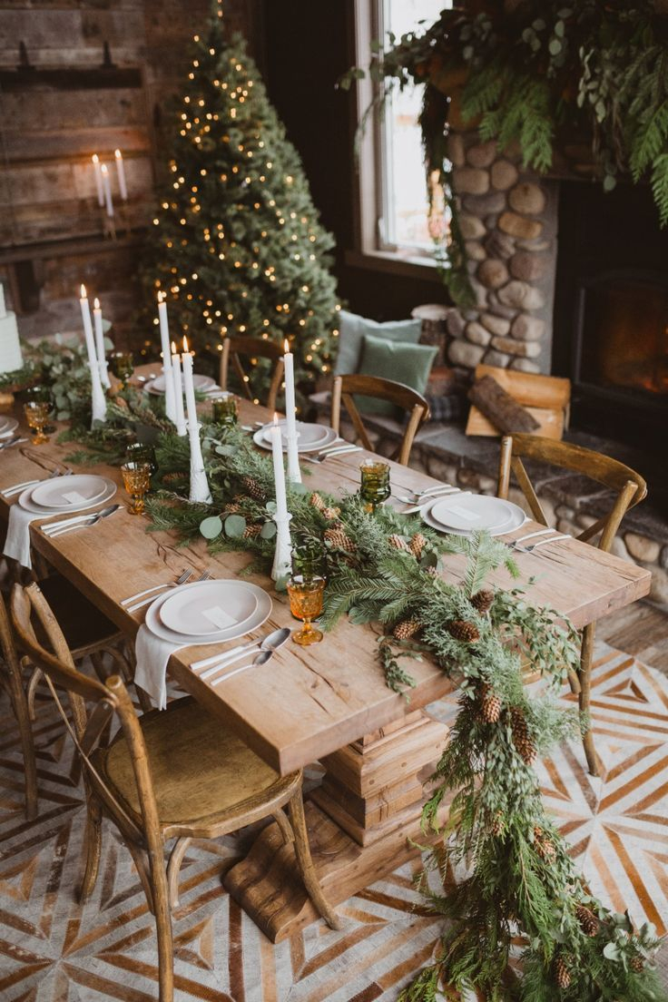 20 Chic Diy Rustic Christmas Table Decorations