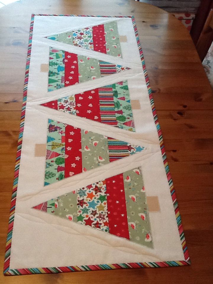 Christmas Tree Quilted Table Runner