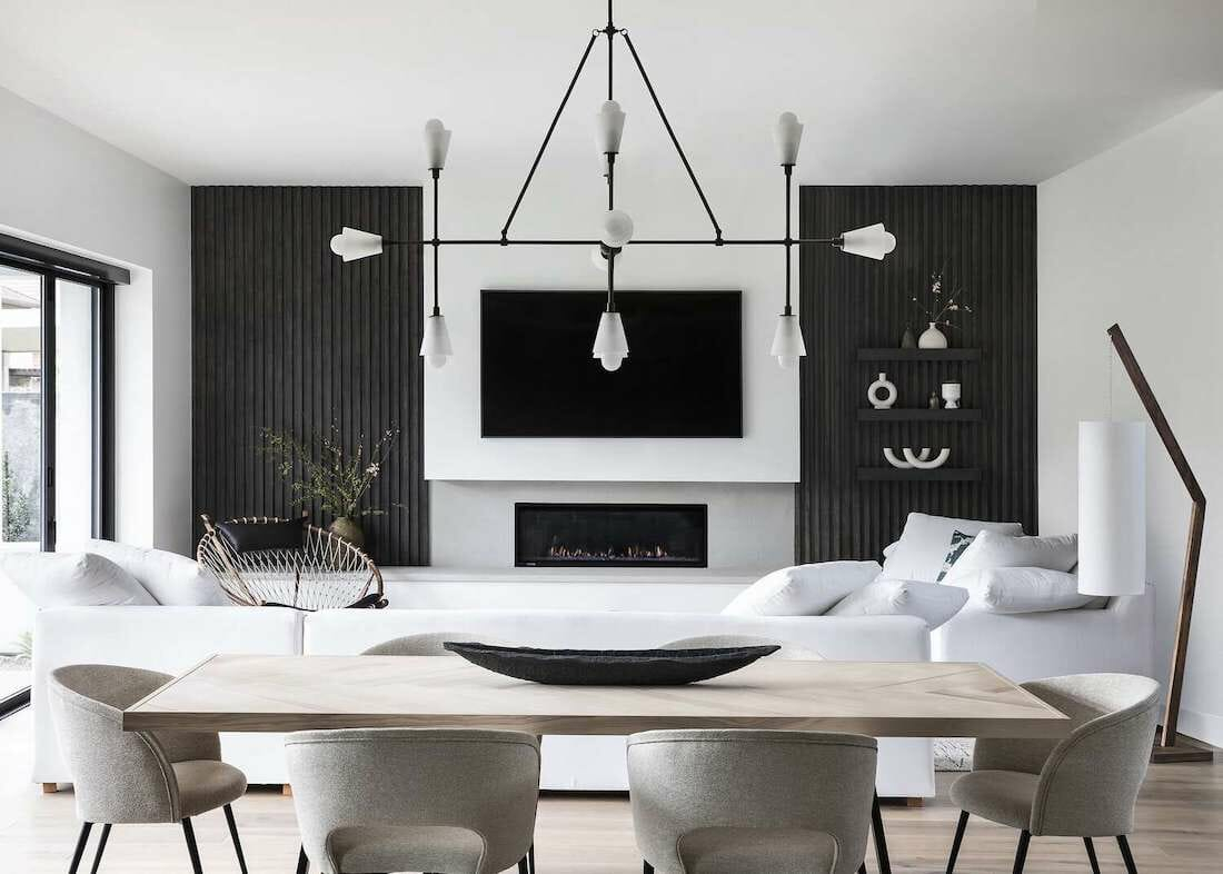 20 Black and white home decor modern living rooms