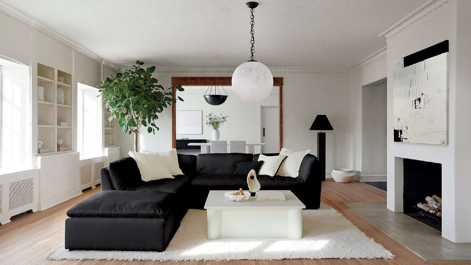 20 Black and white home decor modern living rooms