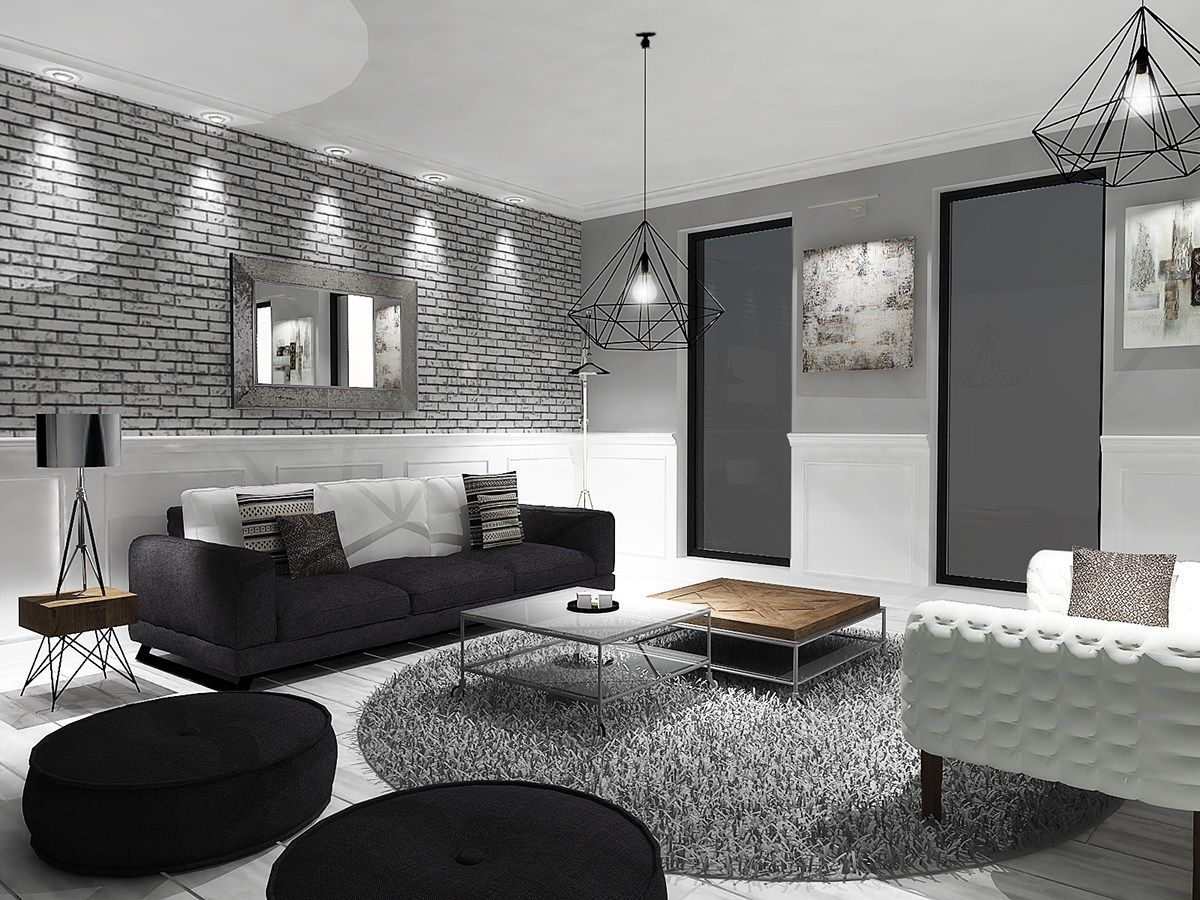 20 Black and white home decor modern living rooms