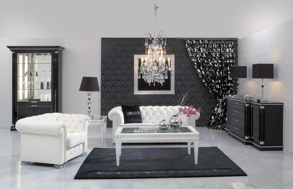 20 Black and white home decor modern living rooms