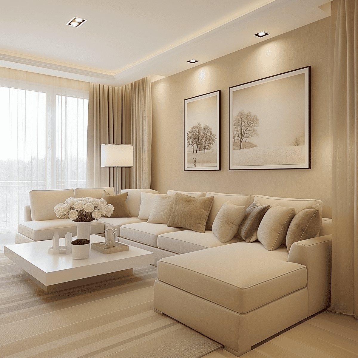 Beige Living Room: Timeless Elegance and Cozy Comfort